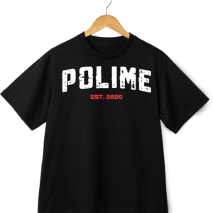 Áo phông cổ tròn họa tiết POLIME EST. 2026 thương hiệu Vivufashion