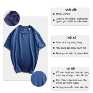 Áo Thun Cổ Tròn Nam Cotton 100% – Form Trẻ Trung, Thoáng Mát Và Dễ Phối Đồ