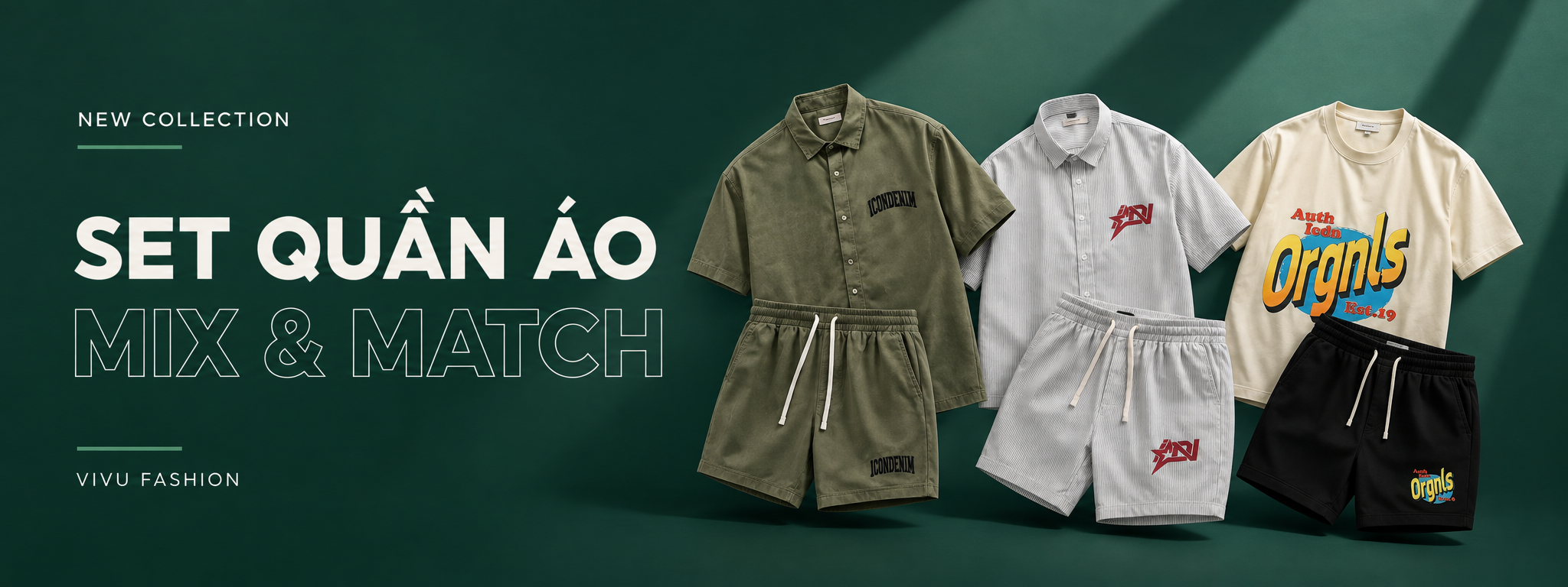 Banner set quần áo